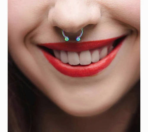 Imagen 8 de 10 de Piercing Falso Para Nariz Imantado Unisex 5 Colores 2pcs