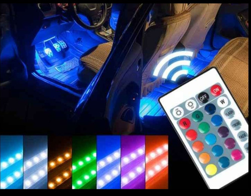Luces Led Interior Auto Rgb 4 Tiras Led 8 Colores