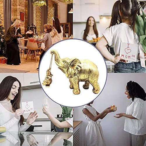 Gold Elephant Statue Figurines Home Decor,Good Luck Elephant Gifts