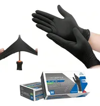Comprar 100 Pcs Guantes Negros Nitrilo Vinil Libre Latex Sin Polvo