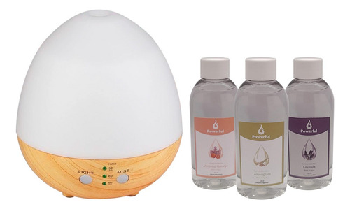 Humidificador Difusor Aromático 200 Ml + 3 Esencias 125 Ml 