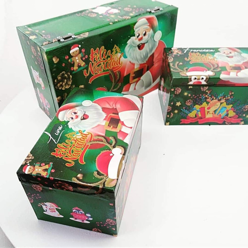 Cajas Navideñas De Madera Regalos Empresariales Familia Comp