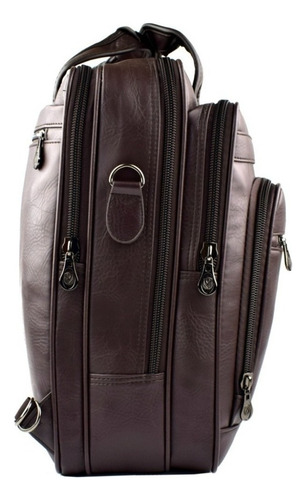 Pasta Mochila Executiva Bolsa Notebook Masculina 2 Cores 177 Cor Marrom/café Desenho Do Tecido Liso