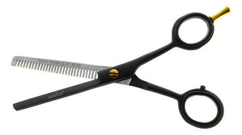Paq Tijeras De Corte Y Degrafilado Basic Barberías Estilista Color Negro