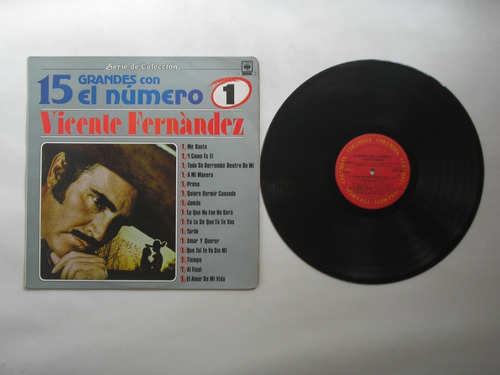 Lp Vinilo Vicente Fernandez 15 Grandes Edición Colombia 1989