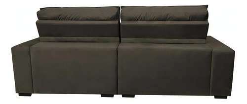 Sofá Retrátil e Reclinável com Molas Ensacadas Cama inBox Gold 2,32m Tecido Suede Velusoft Café