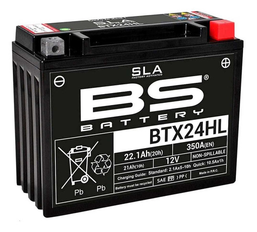 Batería Bs Battery Btx24hl-bs Remplaza Yuasa Ytx24hl Atv Utv