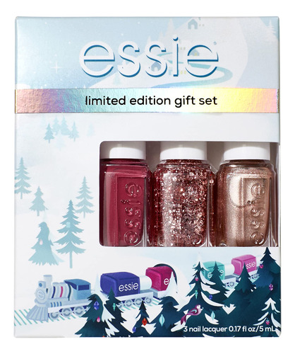 Essie Esmalte De Unas, 8 Libres Vegano, Juego De 3 Piezas, T