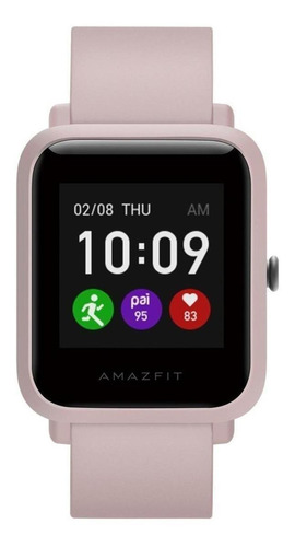Smartwatch Amazfit Basic Bip S 1.28" caja de  policarbonato  warm pink, malla  rosa de  silicona A1821