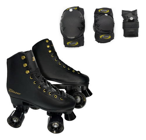 Patines Clasicos Retro Nd Riel De Plastico + Protecciones