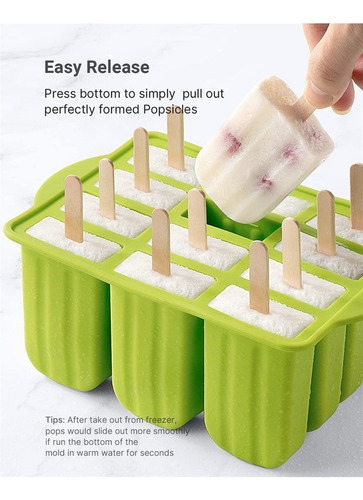 Molde De Silicona Para Paletas De 12 Cavidades
