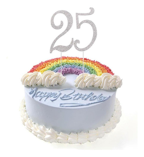 Tarta Números Cumpleaños Con 2 Cristales Brillantes