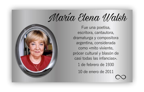 Imagen 1 de 5 de Placa Recordatoria Cementerio 25x15 Con Foto A Color