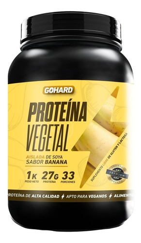 Suplemento en polvo Gohard  Proteína vegetal sabor banana en pote de 1kg