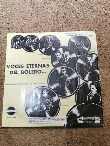 Lp Voces Eternas Del Bolero Grabaciones Historicas De 1907