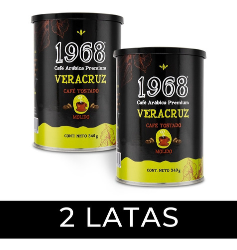 Café Molido Veracruz Certificado Rfa, Café 1968 -2 Latas-