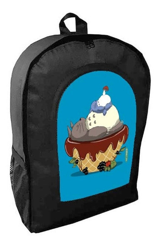 Mochila Negra Totoro Adulto / Escolar U12