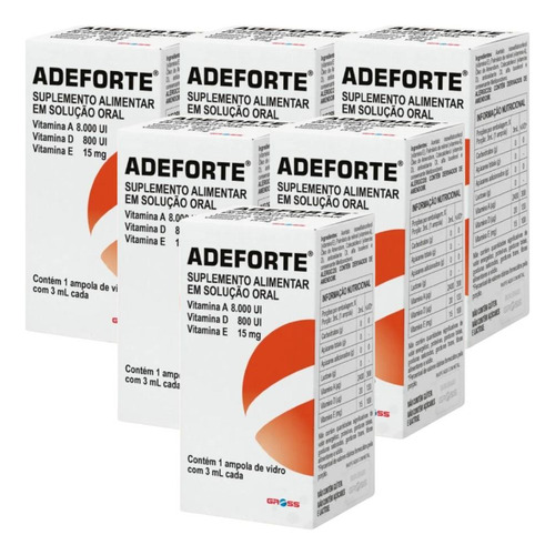 Kit Adeforte Oral Com 6 Caixas De 1 Ampola Cada