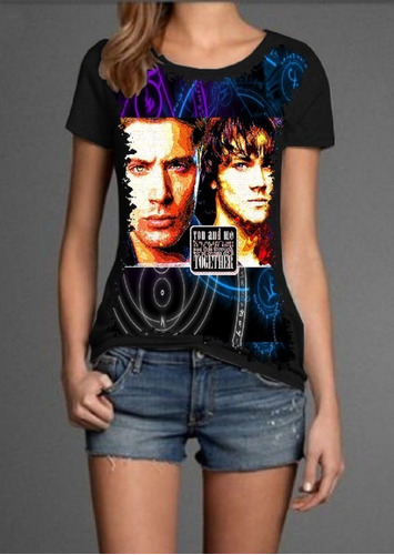 Blusa Fem. 5%off Série Supernatural Dean E Sam Top Divertida