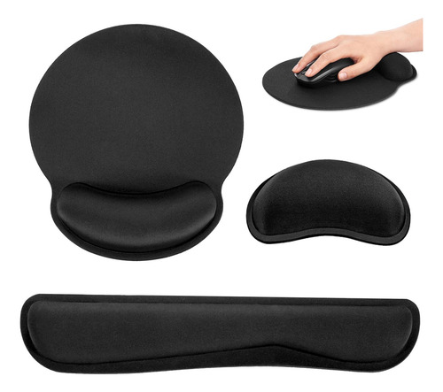 Pack De 3 Almohadillas Ergonomicas Para Mouse Y Teclado