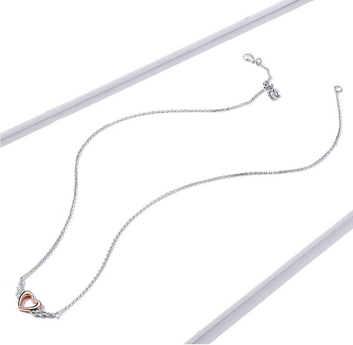 Collar De Plata Fina S925 Y Circones - Diseño Corazón Y Alas