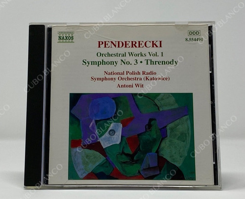 Penderecki Orchestral Works Vol 1 Symphony No 3 Threnody Cd (Usado)