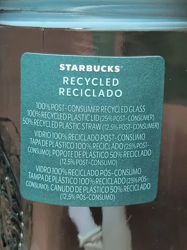 Vaso Starbucks Azul Vidrio Reciclado Capsula Sustentable