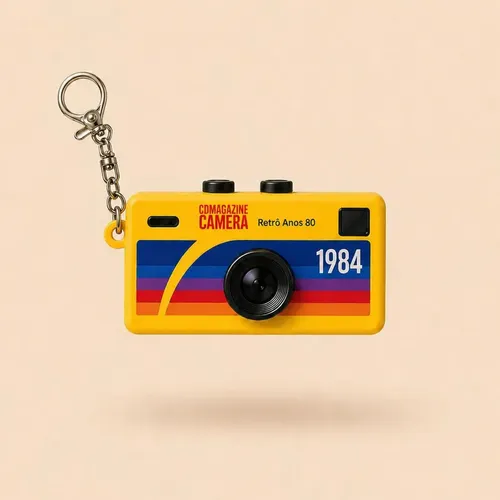 Mini Câmera Digital Retrô 1984 Chaveiro Vintage Style 1080p Hd Gr...