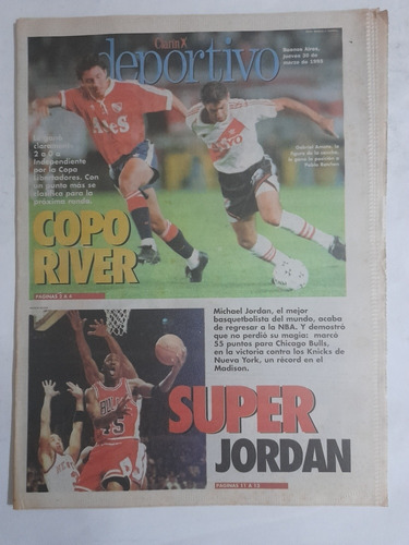 Clarin Deportivo 30/3/95 Copa River 2 Independiente 0,jordan