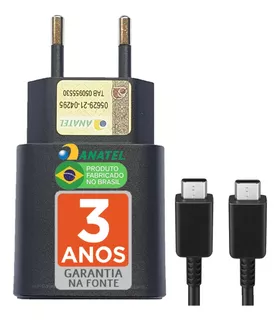 Carregador Plus Para Samsung 25w Turbo S23 S22 S21 S20 Fe Br