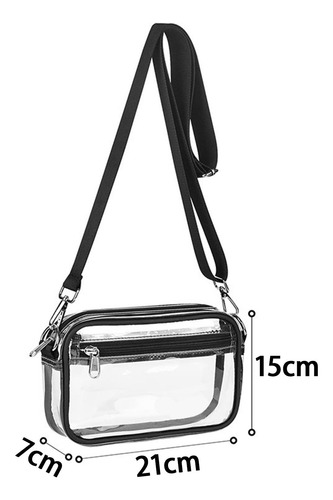 2 Bolso Bandolera Transparente Bolso De Hombro De Uso Negro