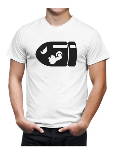 comprar Playera Blanca Bullet Bill Mario Bros Bala Bill