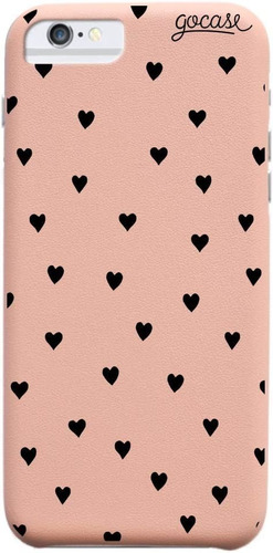 Capa Capinha Gocase P/ iPhone Corações Fascino Black Hearth