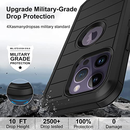 Funda Para iPhone 14 Pro Max Negro 3 Capasmilitary Rugoso-02