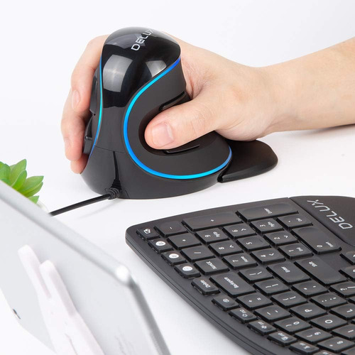 Mouse Ergonômico Com Fio Com 7200dpi, Mouse Vertical Grande