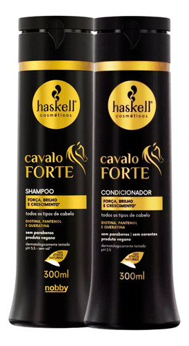 Kit Haskell Cavalo Forte Sh Cond Máscara P 6 Itens Completo
