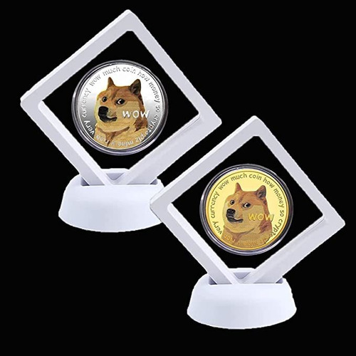 Moneda Conmemorativa Dogecoin  Chapado En Oro, Plateado, Do.