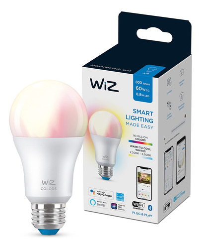 Wiz Connected Bombilla Wifi Inteligente A19 De Color De 60 W