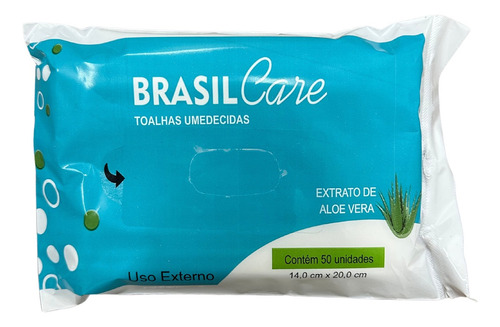 Lenco Umedecido Brasil Care 50 Unidades Toalha Umedecida