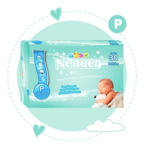 Pañales Para Bebe Prematuro1 A 2 Kg Vitamina E Y Aloe Nenuco