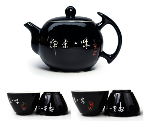 Tetera De Porcelana Con 4 Tazas De Té, Tetera De 10 Oz Con 4