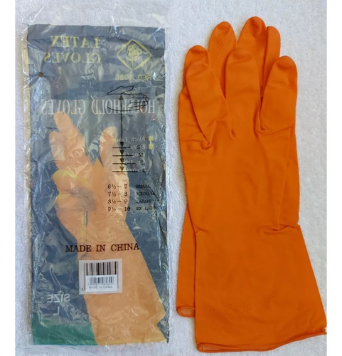 Guantes Latex De Limpieza Amarillo Talla S M L, 5 Unds