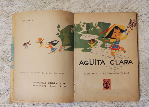 Aguita Clara .libro De Lectura 2* Grado Año 1962.vintage (Usado)