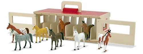 comprar Establo De Madera De Juguete Con 8 Caballos, De Melissa  Do