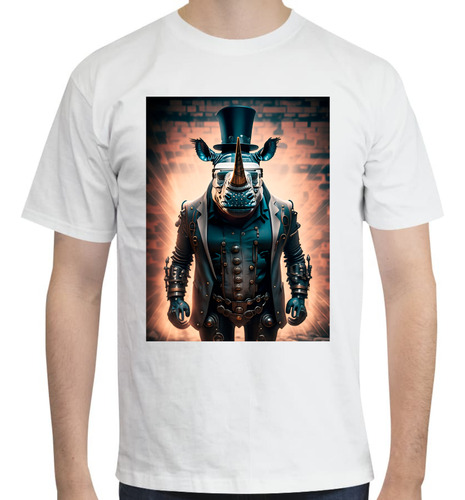 Playera Diseño Rinoceronte - Robot - Animales - 03