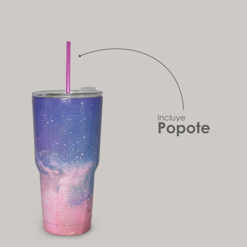 2 Piezas Termo Vaso Para Bebidas 30oz Galaxia Acero Inoxidab Color Cielo Rosa