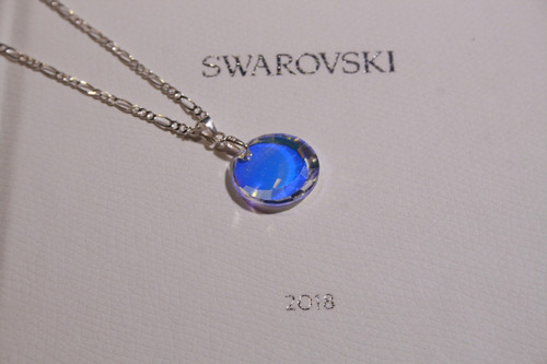 Collar Swarovski 6210 De 17 Mm Color Tornasol  Plata 925