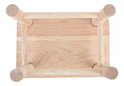 Banco Pequeño De Madera De Pino Natural Resistente + Envio