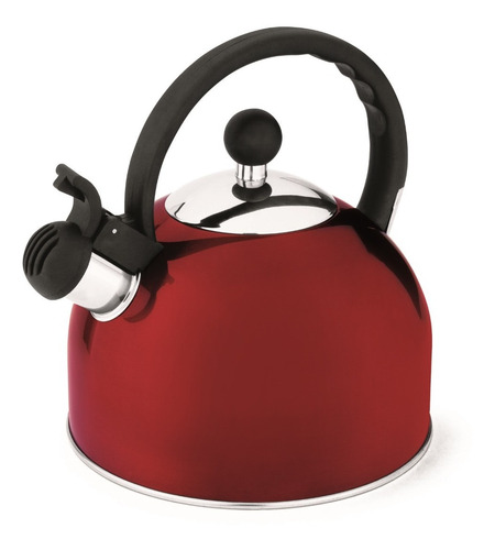 Chaleira Hercules Inox Com Apito Fixo 1,75 Litros Vermelho
