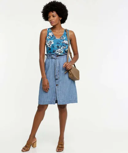 Saia midi jeans best sale marisa